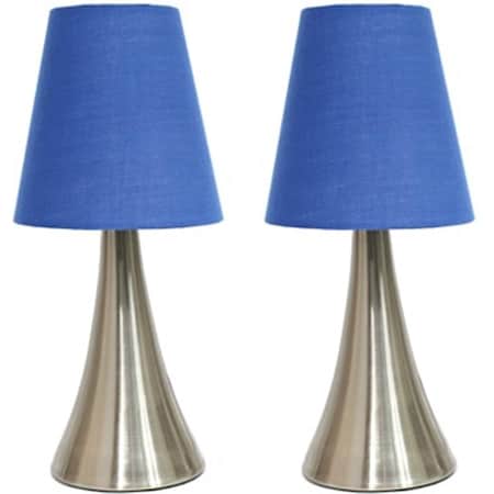 All The Rages All The Rages LT2014-BLU-2PK Two Pack Mini Touch Table Lamp Set with Blue Shades LT2014-BLU-2PK